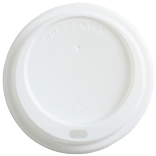 12/16oz Domed Sip Thru Coffee Cup Lid (White)(x1000)
